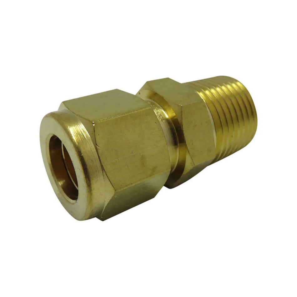 Brass Male Connector 10mm Tube to 1/4" BSPT