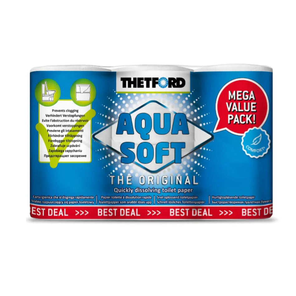 Thetford Aqua Soft Toilet Paper/Tissue - Pack of 6