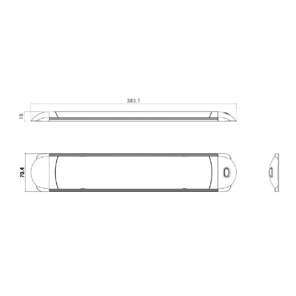 White Interior Light - 60 LED Warm White with Switch 12/24VDC