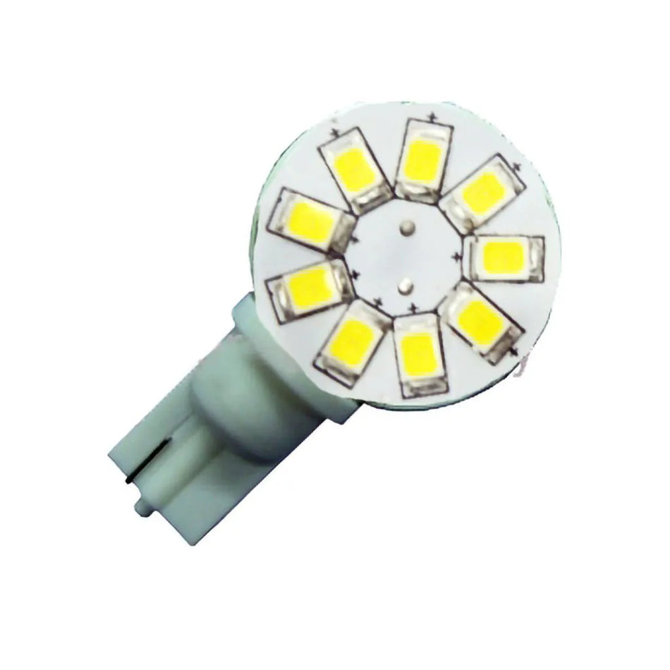 T10 Wedge Cool White 9 LED Side Pin 120 Lumens