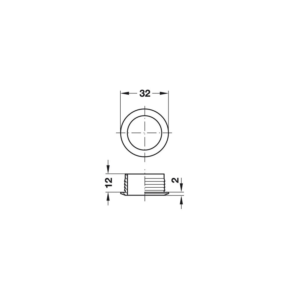 Rosette for 19mm Door - Brass Plated - Each