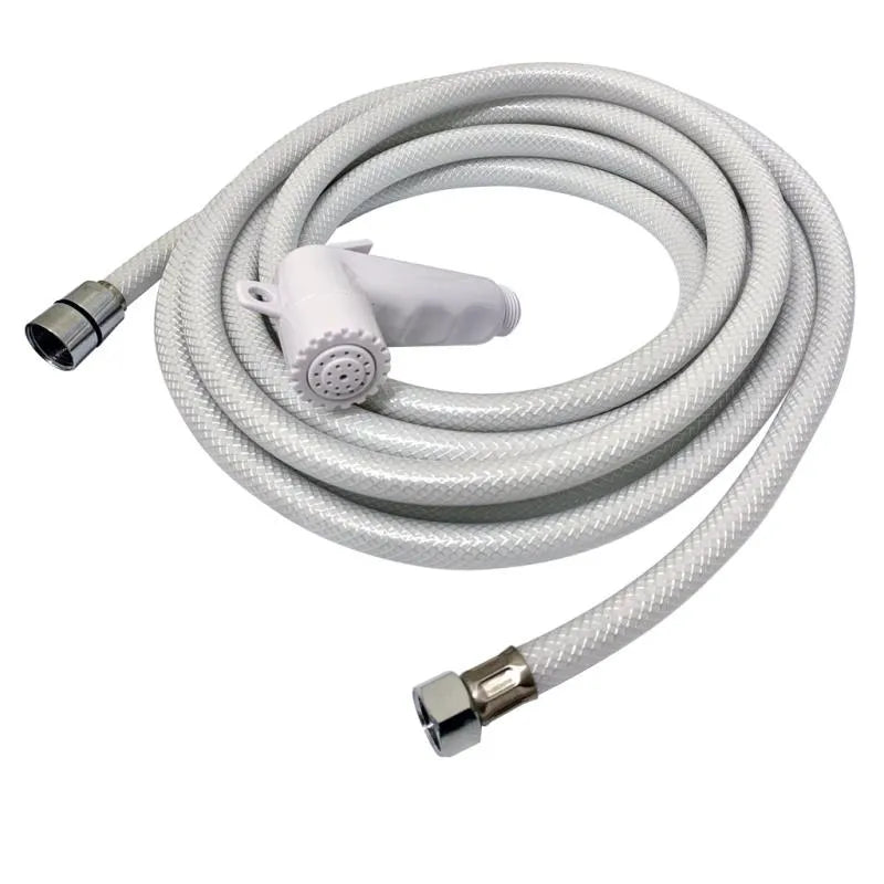 White 5.0 Metre Shower Hose With Nozzle