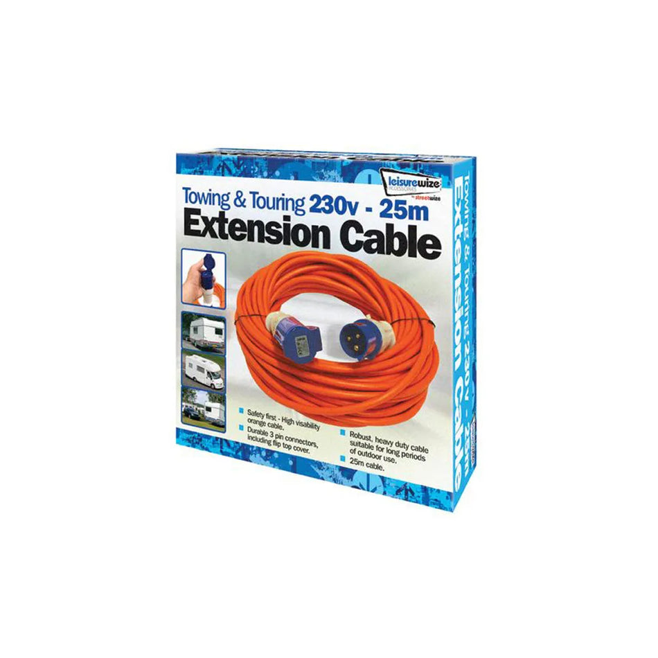 25 Metre Caravan or Motorhome Mains Power Lead