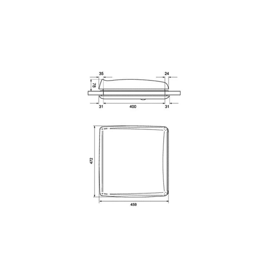 Thule 400 x 400 Translucent Roof Vent No Fan