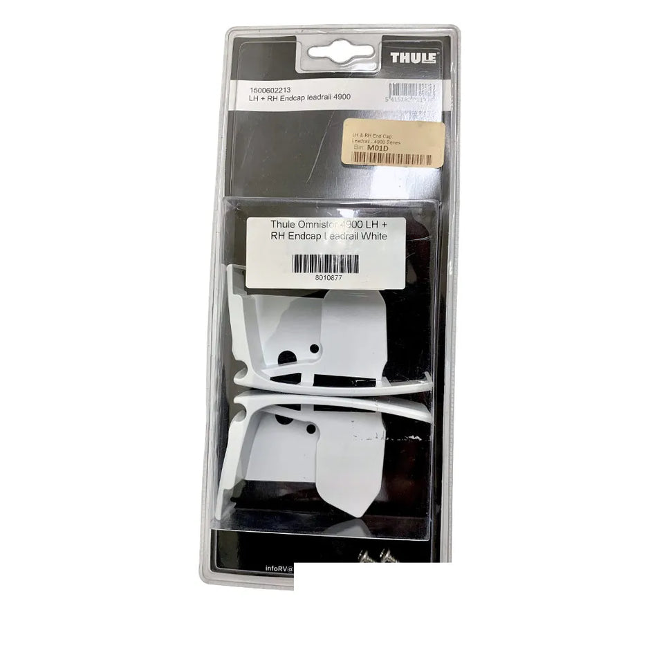 Thule Omnistor 4900 Left Hand & Right Hand End Cap Leadrail White