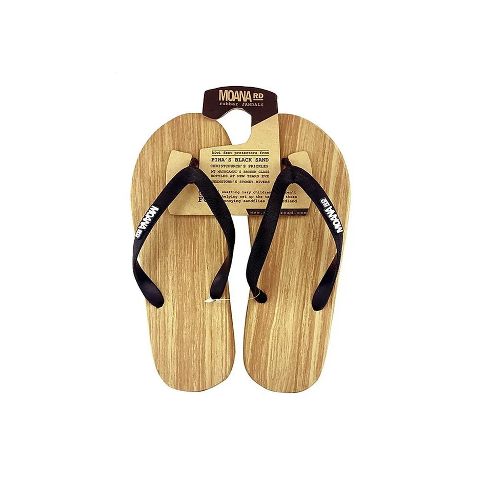 Moana Road Wood Look Jandals Size 39