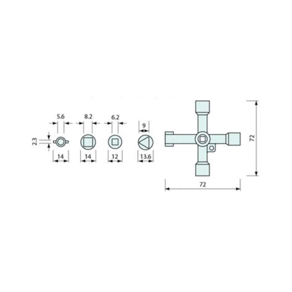 4 Way Cam Lock Key