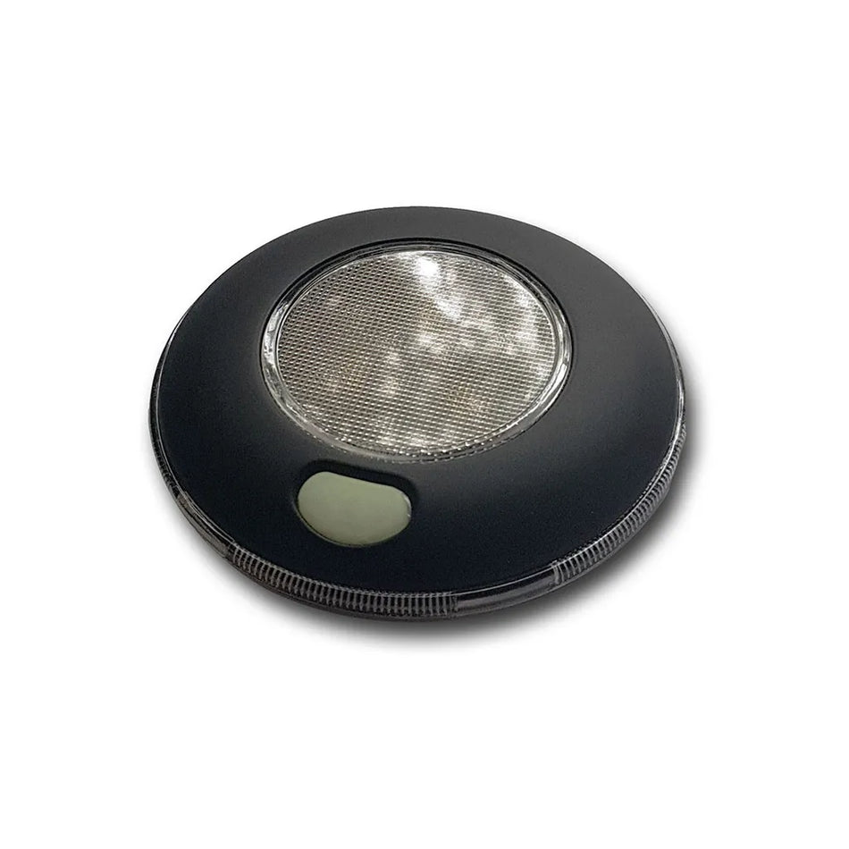 Round Interior Light with Switch Warm White - Matte Black