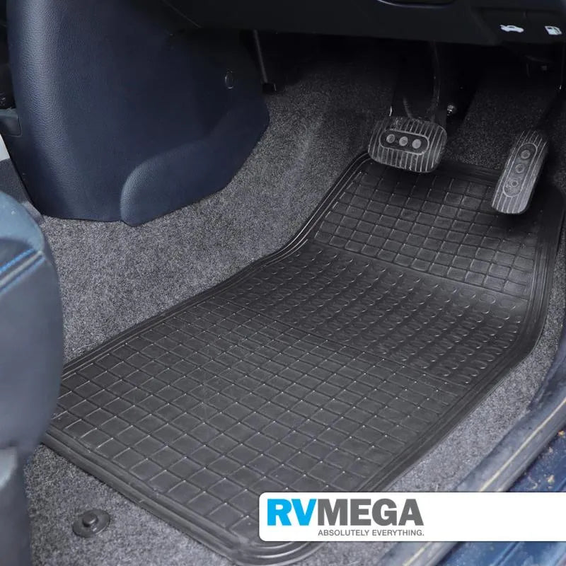 2 Piece Rubber Mat Set - Black