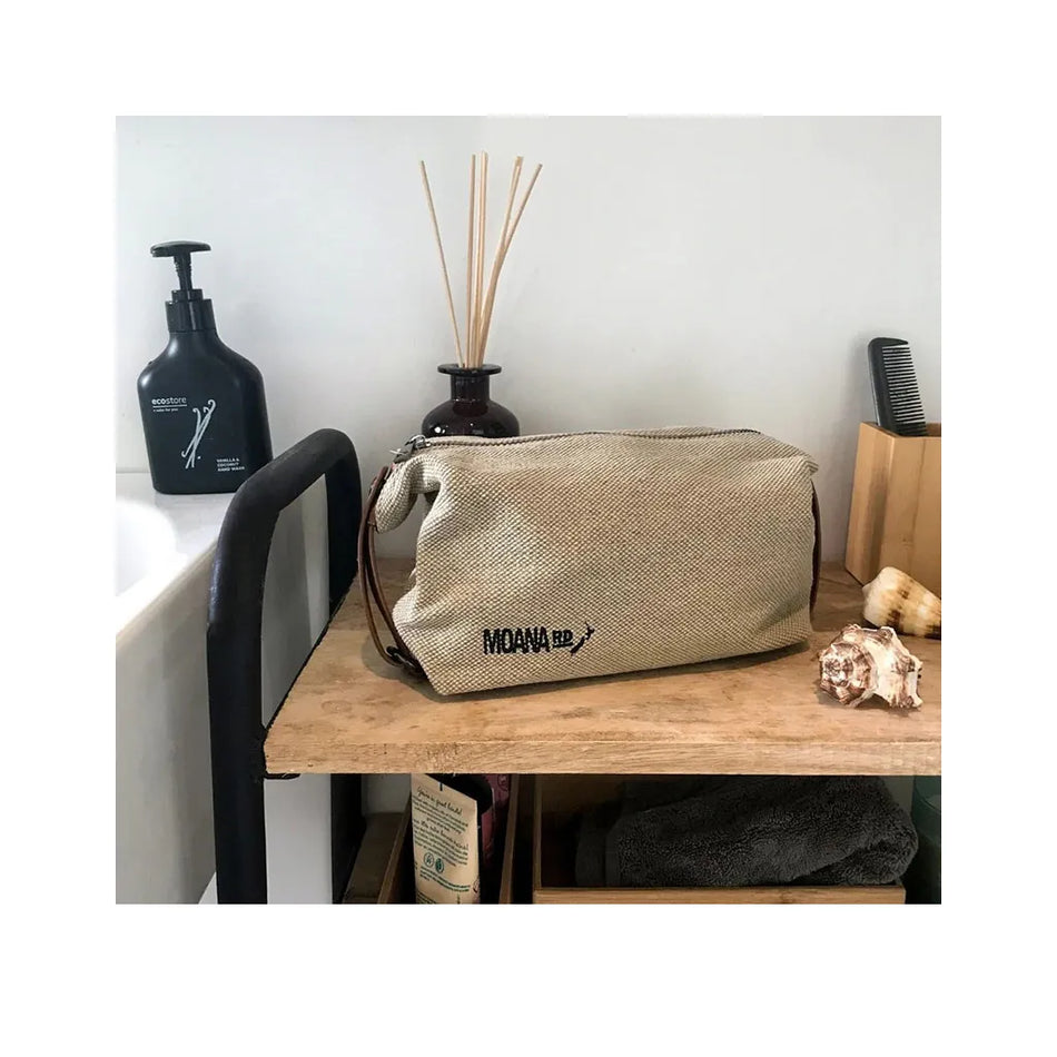 Moana Road Canvas Toilet Bag - Brown