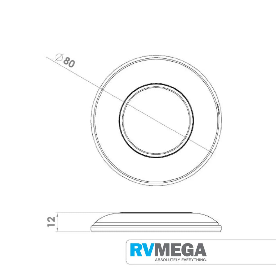 Black Interior LED Light 12/24V Cool White - No Switch