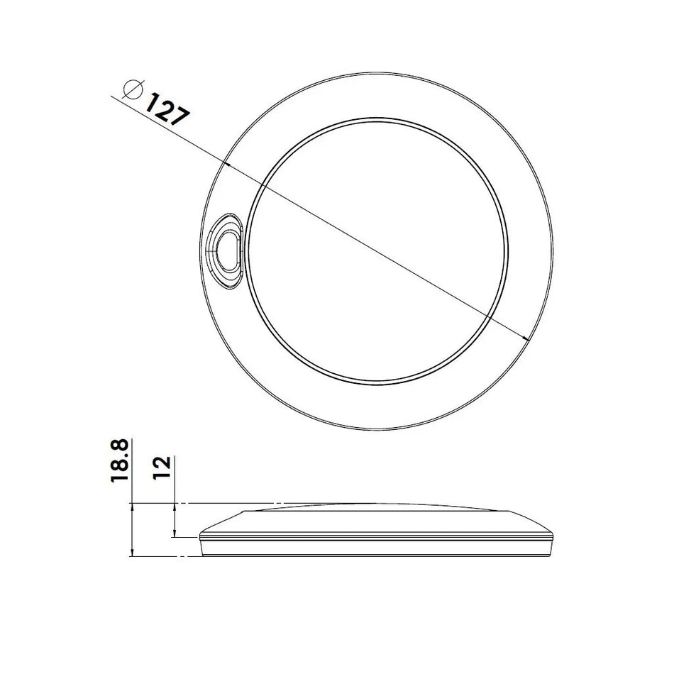 Black Auras 130mm LED Interior / Exterior Light - Cool White