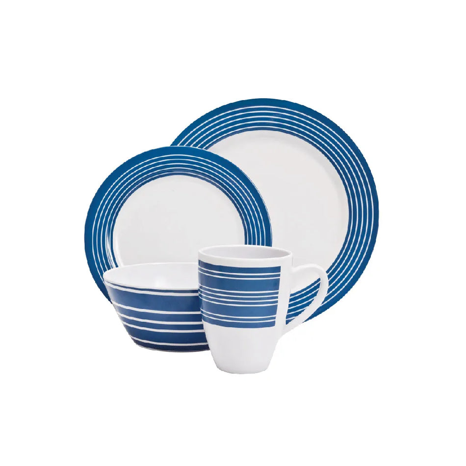 16 Piece Melamine Dinner Set - Nautical