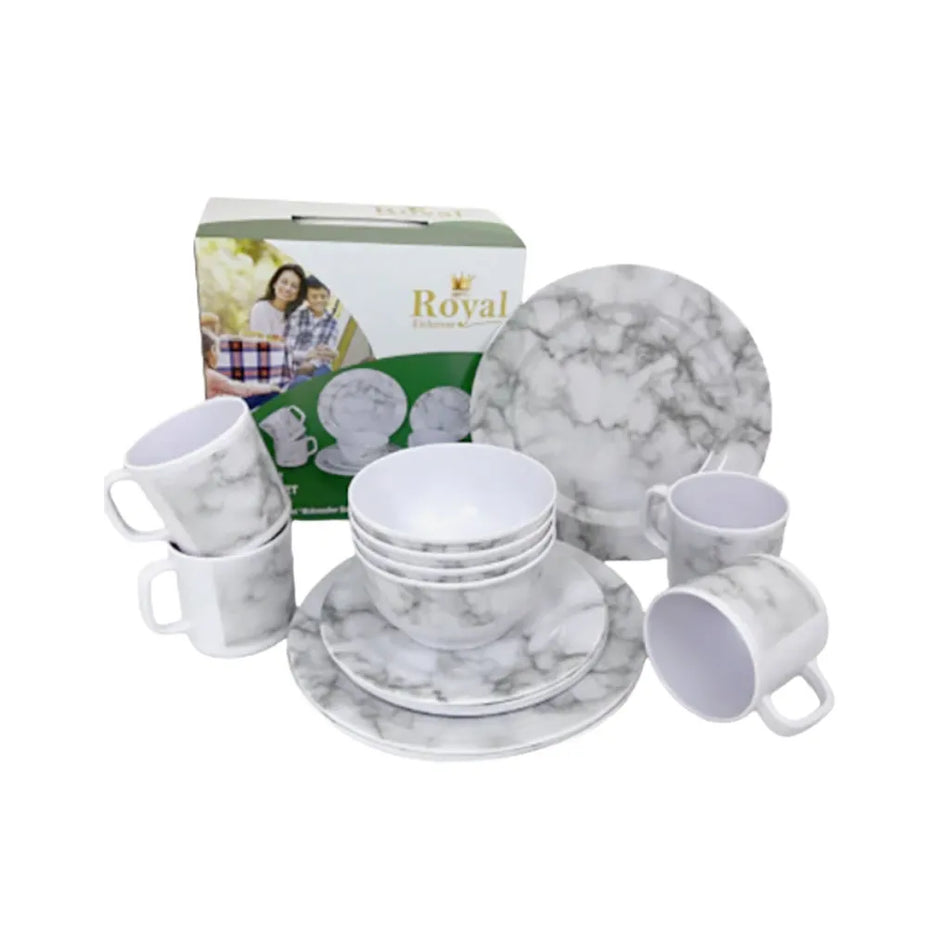 Royal 16 Piece Melamine Set - Marble
