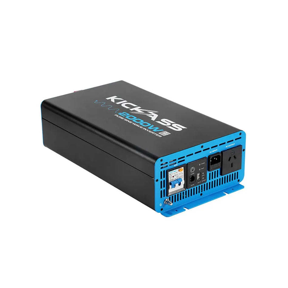 KickAss 12V to 240V Pure Sine Wave 2000 Watt Inverter
